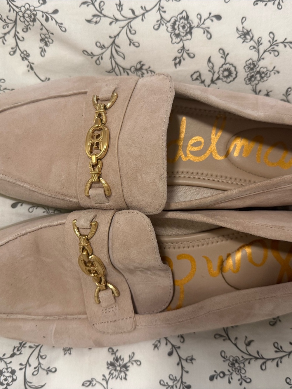 Sam Edelman Blush Suede Horsebit Loafers
